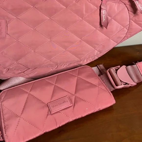 Vera Bradley ultralight essential sling backpack purse & wristlet blush sienna - Picture 2 of 15